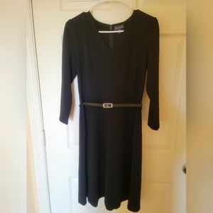 Black dress with belt